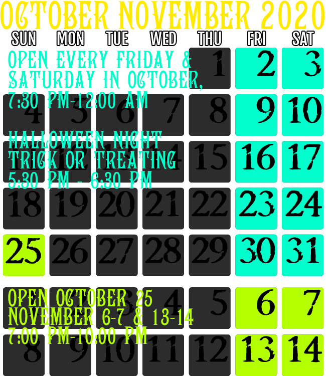Schedule Creepy Hollow Haunted House